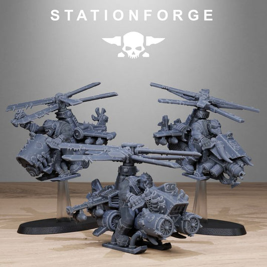 Orks Helicopters, proxy miniature, 28mm heroic scale unpainted resin