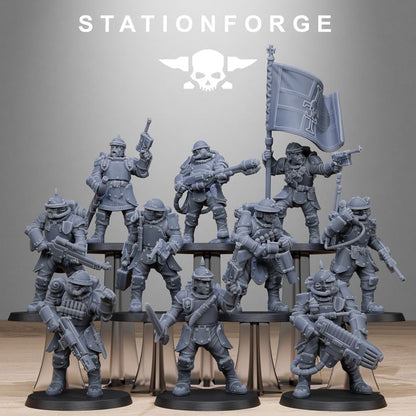 Royal Guard Bastioners, Imperial Army proxy miniature, infantry, 28mm heroic scale unpainted resin