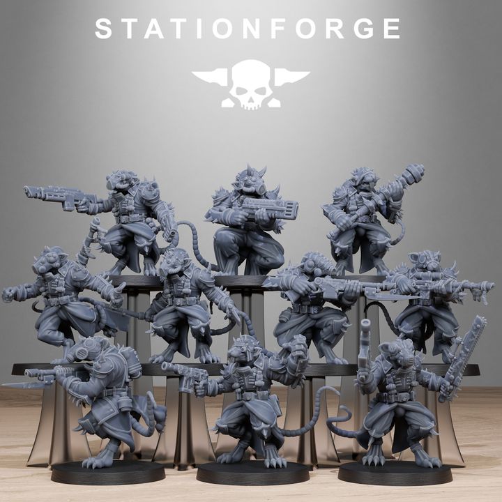 Dark Space Knights Guard Raticus, proxy miniature, infantry, 28mm heroic scale unpainted resin