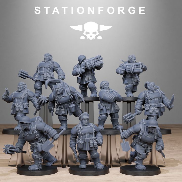 Free Guard Mutant Sisters, Imperial Army proxy miniature, infantry, 28mm heroic scale unpainted resin