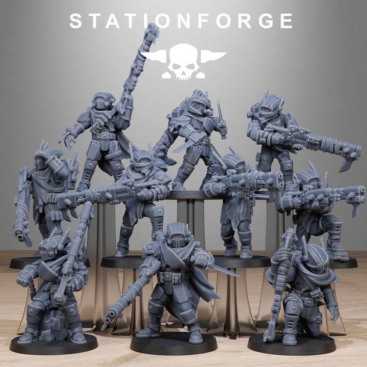 Tuai Hunters, proxy miniature, 28mm heroic scale unpainted resin