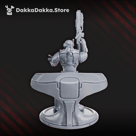 Tuai Shadowrunner, proxy miniature, 28mm heroic scale unpainted resin, view 2