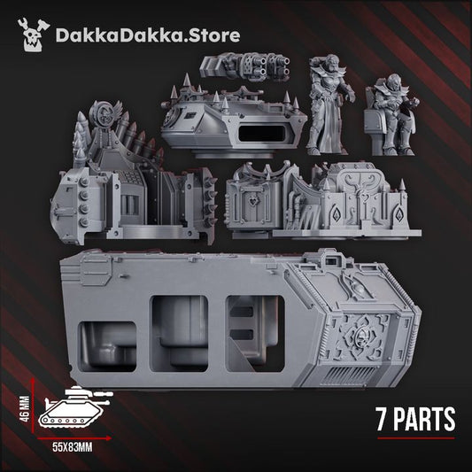 Battle Sisters Apc Upgrade, proxy miniature, transport, 28mm heroic scale unpainted resin