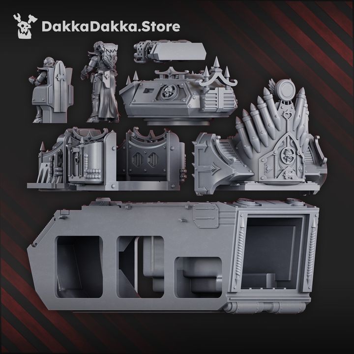 Battle Sisters Apc Upgrade, proxy miniature, transport, 28mm heroic scale unpainted resin, view 2