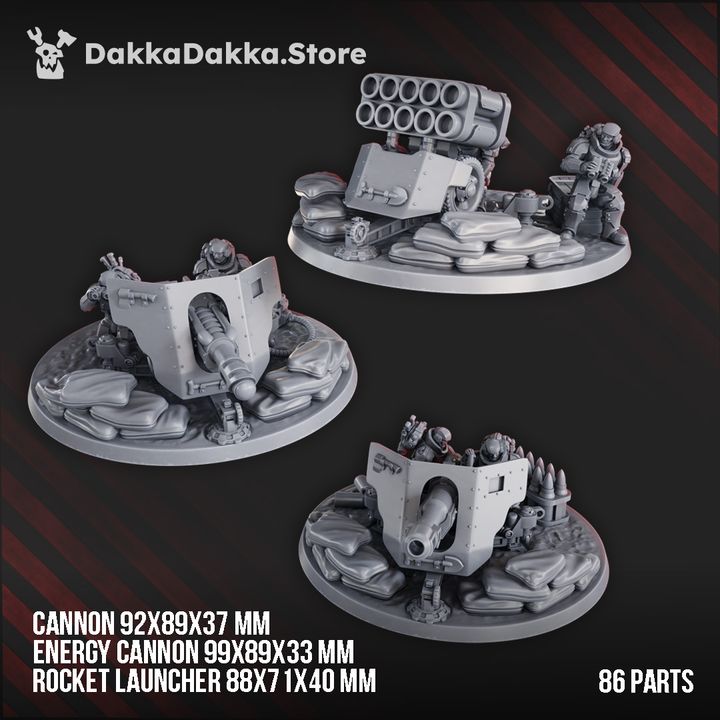 Phaeton Guard Heavy Artillery Team, Imperial Army proxy miniature, squad, 28mm heroic scale unpainted resin