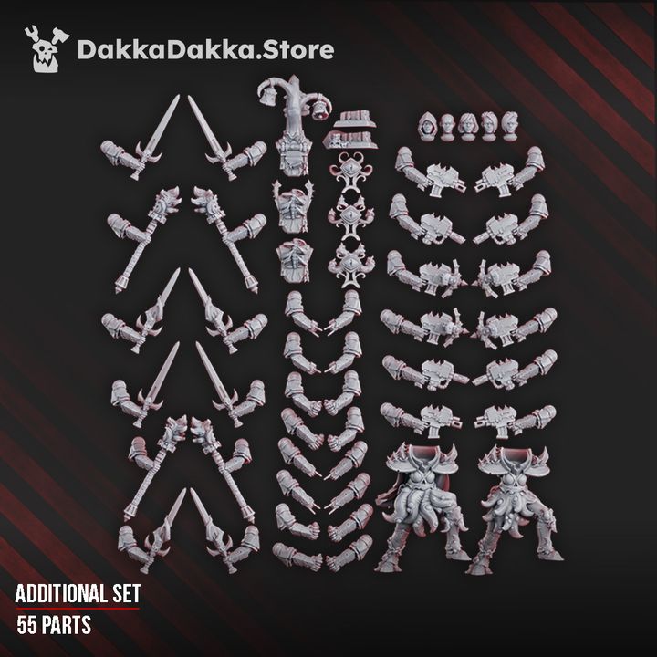 Dark Space Knights Coven Additional Bits Set, resin conversion bits, 28mm heroic scale unpainted resin