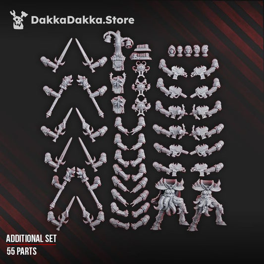 Dark Space Knights Coven Additional Bits Set, resin conversion bits, 28mm heroic scale unpainted resin