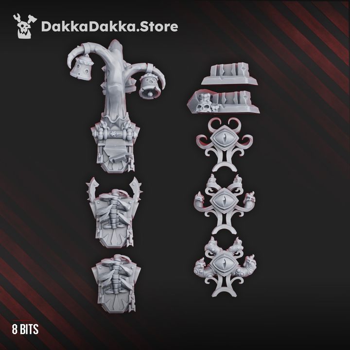 Dark Space Knights Coven Additional Bits Set, resin conversion bits, 28mm heroic scale unpainted resin, vi