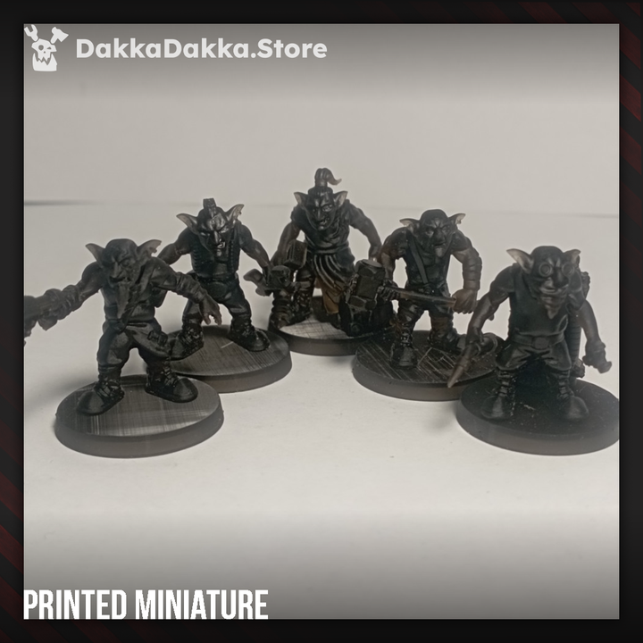 Orks Gobbo Squad, proxy miniature, 28mm heroic scale unpainted resin, view 3