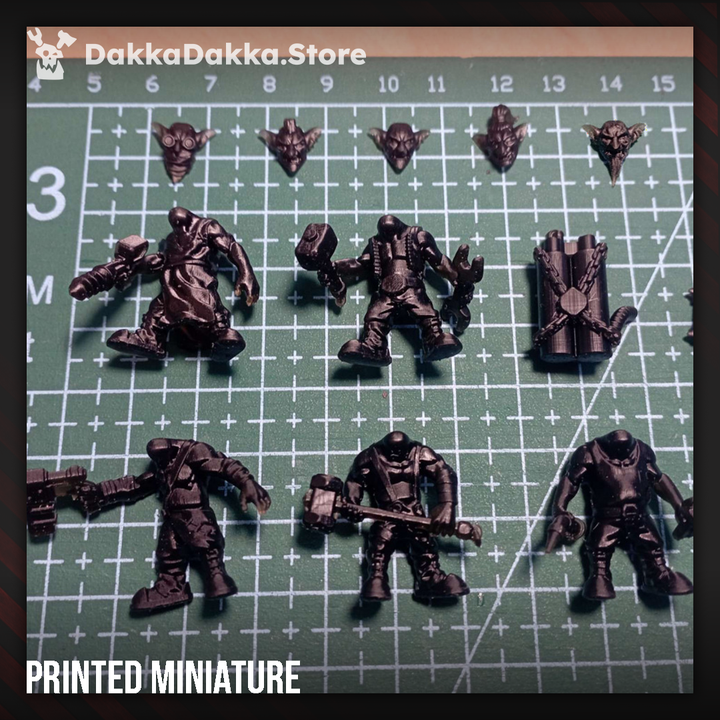 Orks Gobbo Squad, proxy miniature, 28mm heroic scale unpainted resin, view 2