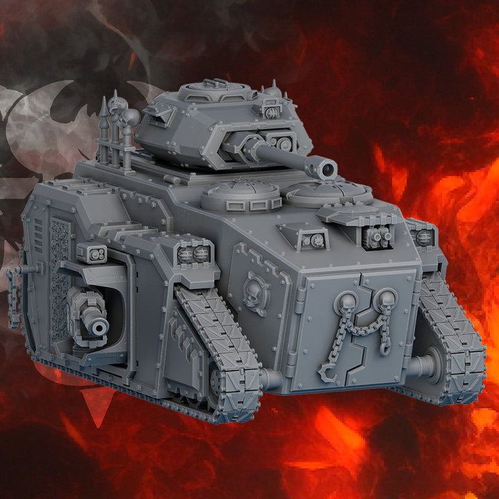 Dark Dark Space Knights Apc, Dark Space Knights proxy miniature, transport, 28mm heroic scale unpainted resin, view 4