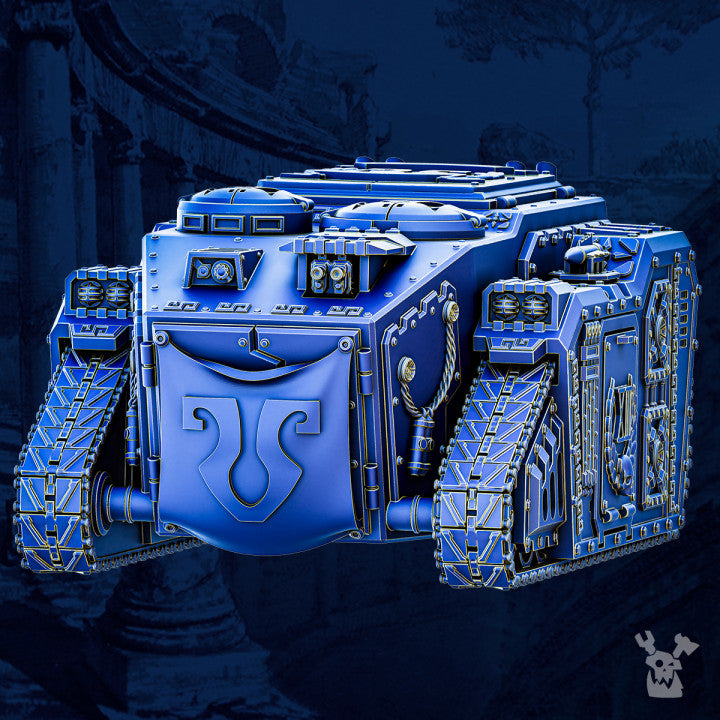 Ultra Knights Space Transport Tank, proxy miniature, 28mm heroic scale unpainted resin, view 3