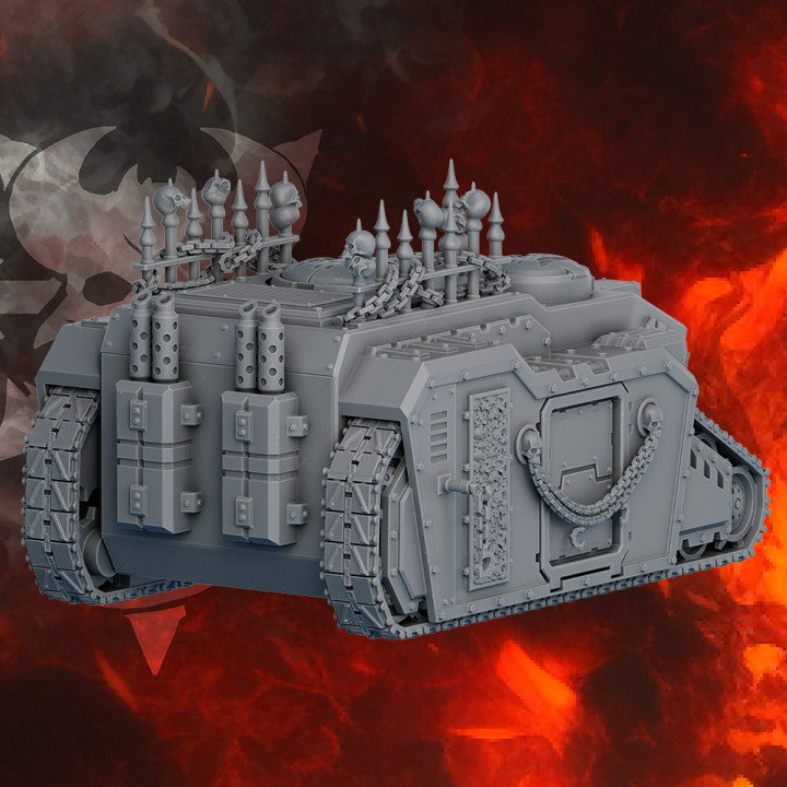 Dark Dark Space Knights Apc, Dark Space Knights proxy miniature, transport, 28mm heroic scale unpainted resin, view 6