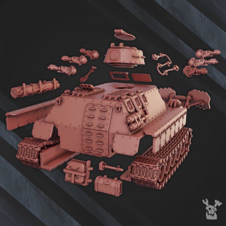 Frostborn Division Arctic Hammer Apc, Imperial Army proxy miniature, transport, 28mm heroic scale unpainted resin, view 5