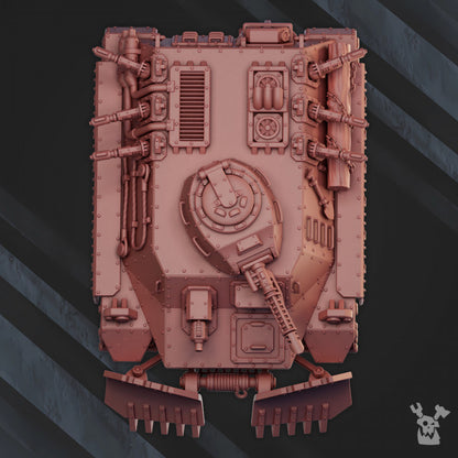 Frostborn Division Arctic Hammer Apc, Imperial Army proxy miniature, transport, 28mm heroic scale unpainted resin, view 3