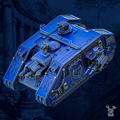 Ultra Knights Heavy Armored Space Assault Tank, proxy miniature, 28mm heroic scale unpainted, view 4
