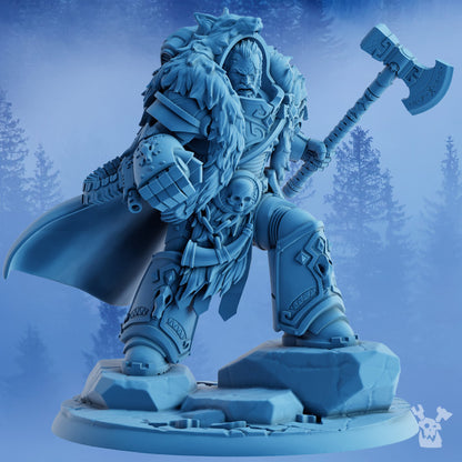 Wolf Knights Asver The Storm Father, proxy miniature, 28mm heroic scale unpainted resin