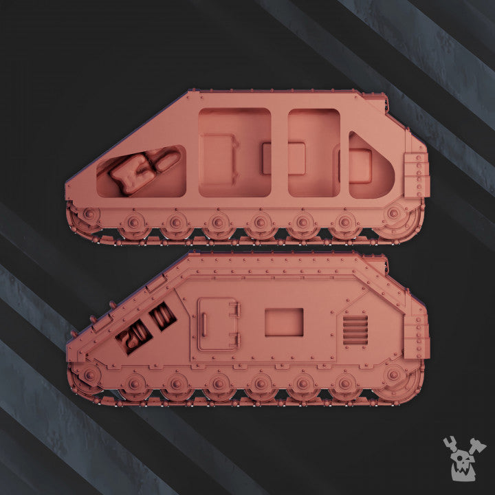 Frostborn Division Aurora Battletank, Imperial Army proxy miniature, 28mm heroic scale unpainted resin, view 5