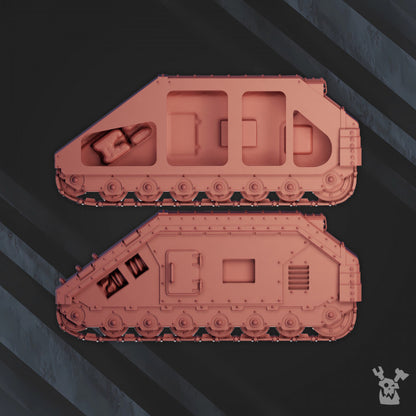 Frostborn Division Aurora Battletank, Imperial Army proxy miniature, 28mm heroic scale unpainted resin, view 5