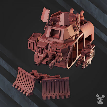 Frostborn Division Aurora Battletank, Imperial Army proxy miniature, 28mm heroic scale unpainted resin, view 3