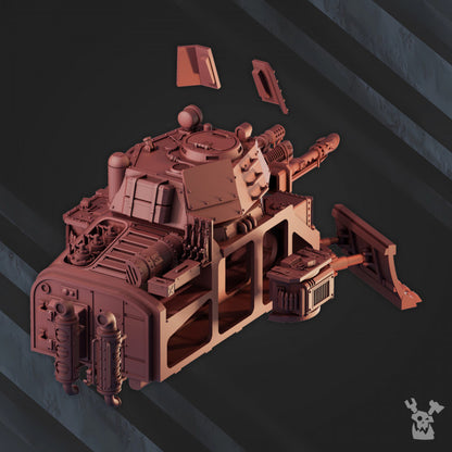 Frostborn Division Aurora Battletank, Imperial Army proxy miniature, 28mm heroic scale unpainted resin, view 4