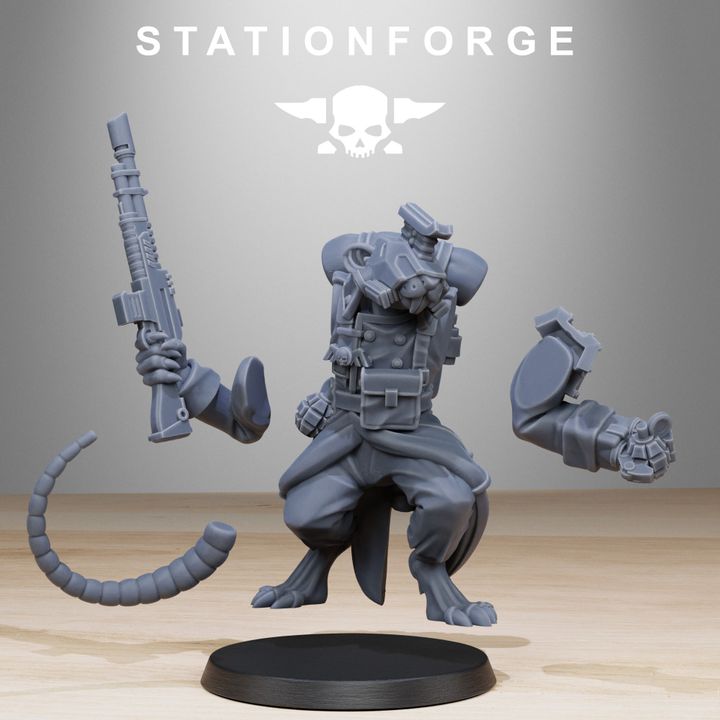 Tech Priests Raticus Grimguard Raticus (10 Units), 28mm heroic scale unpainted resin