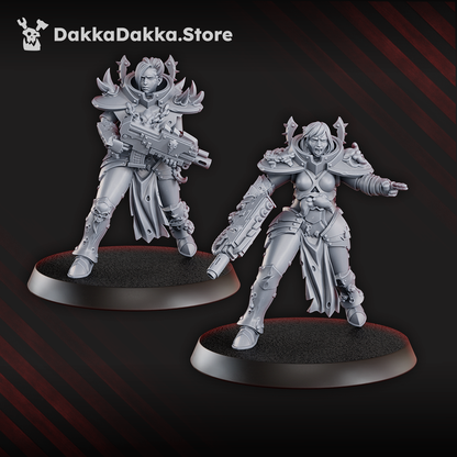 Dark Space Knights Coven Battle Witches Squad, proxy miniature, 28mm heroic scale unpainted resin, view 7