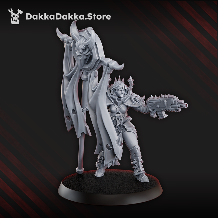 Dark Space Knights Coven Battle Witches Squad, proxy miniature, 28mm heroic scale unpainted resin, view 8