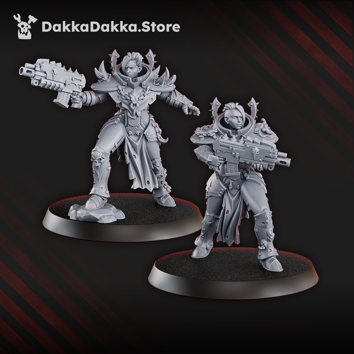 Dark Space Knights Coven Battle Witches Squad, proxy miniature, 28mm heroic scale unpainted resin, view 9