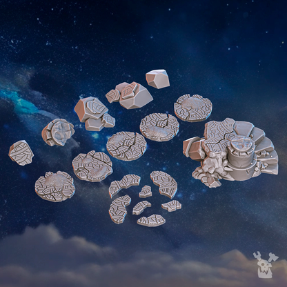 Battle Sisters Base Decor Set, resin miniature bases, bits, 28mm heroic scale unpainted resin, view 6
