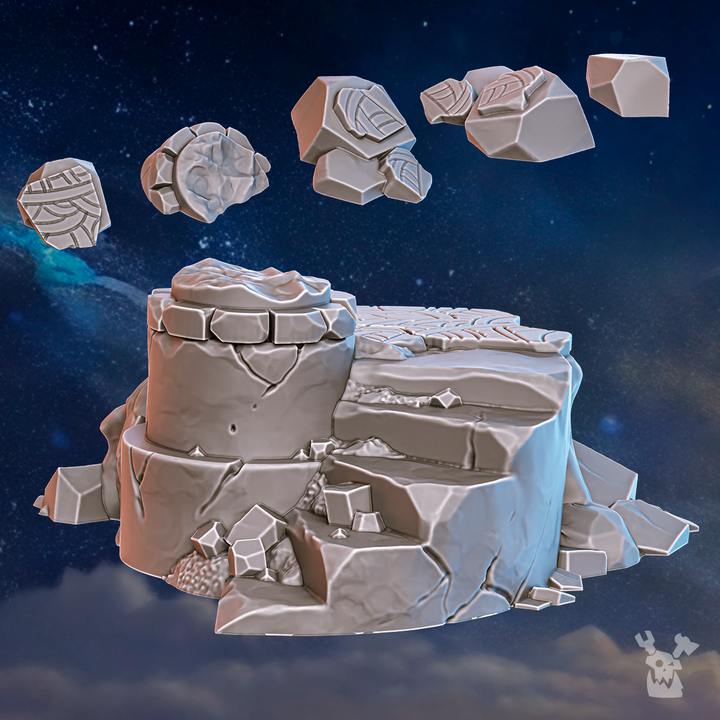 Battle Sisters Base Decor Set, resin miniature bases, bits, 28mm heroic scale unpainted resin, view 5