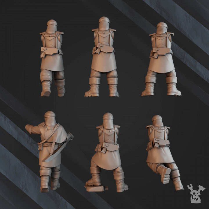 Regius Guard Bedouin Desert Stalkers Build Kit, Imperial Army proxy miniature, scout, 28mm heroic scale unpainted, view 2