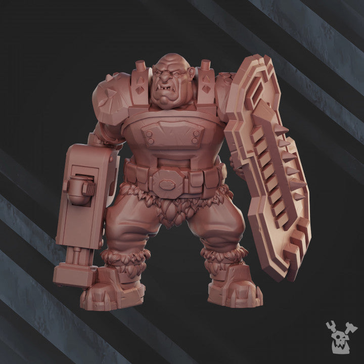 Frostborn Division Bigfoot Heavy Squad, Imperial Army proxy miniature, 28mm heroic scale unpainted resin, view 5