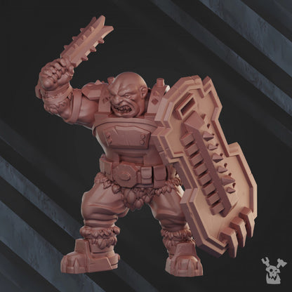 Frostborn Division Bigfoot Heavy Squad, Imperial Army proxy miniature, 28mm heroic scale unpainted resin, view 2