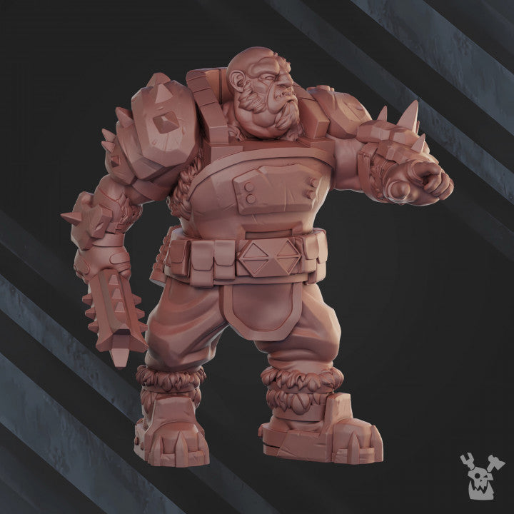 Frostborn Division Bigfoot Heavy Squad, Imperial Army proxy miniature, 28mm heroic scale unpainted resin, view 4