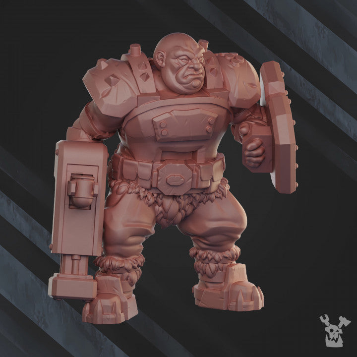 Frostborn Division Bigfoot Heavy Squad, Imperial Army proxy miniature, 28mm heroic scale unpainted resin, view 3