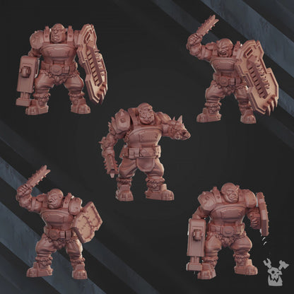 Frostborn Division Bigfoot Heavy Squad, Imperial Army proxy miniature, 28mm heroic scale unpainted resin