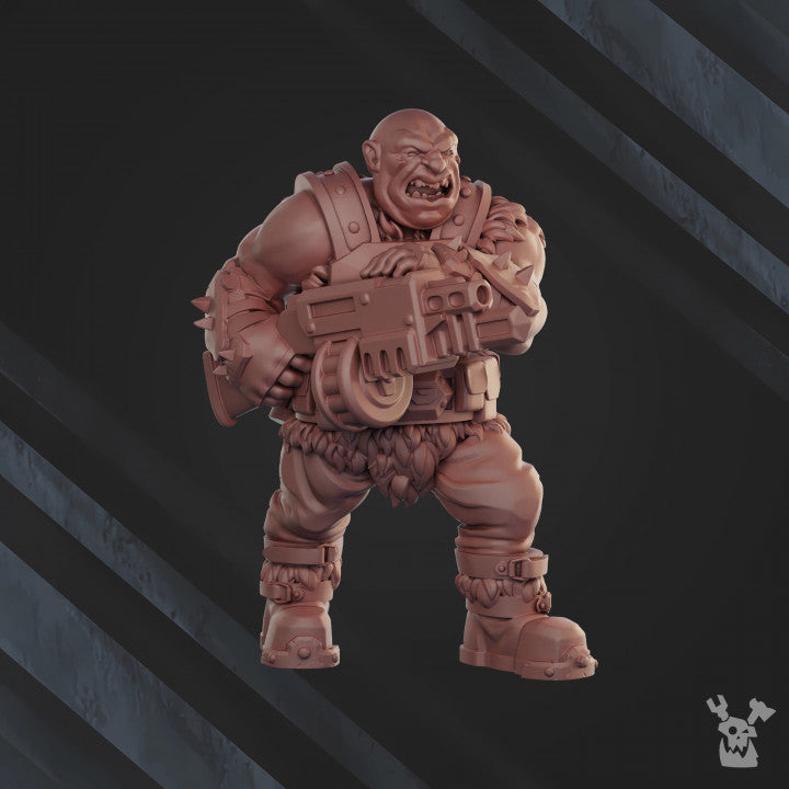 Frostborn Division Bigfoot Light Squad, Imperial Army proxy miniature, 28mm heroic scale unpainted resin, view 5