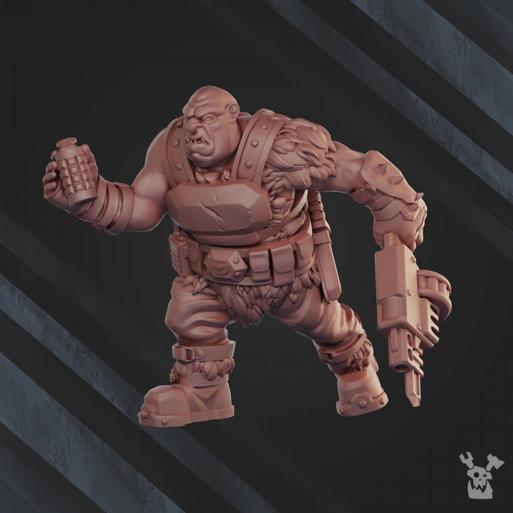Frostborn Division Bigfoot Light Squad, Imperial Army proxy miniature, 28mm heroic scale unpainted resin, view 2