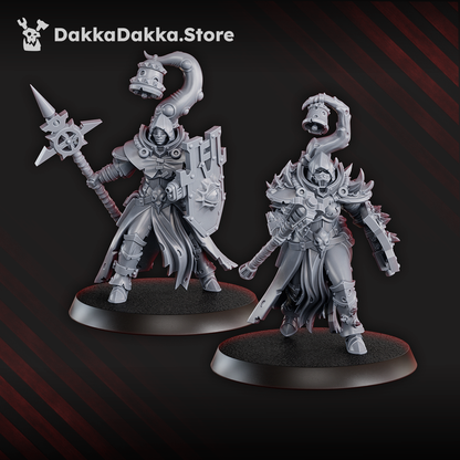 Dark Space Knights Coven Blightshield Witches Squad, proxy miniature, 28mm heroic scale unpainted resin, v