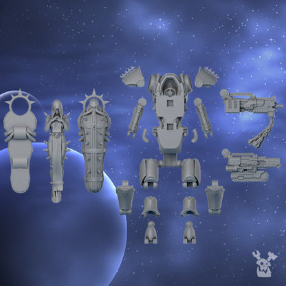Battle Sisters Bonebreak Machine V2, proxy miniature, 28mm heroic scale unpainted resin, view 3