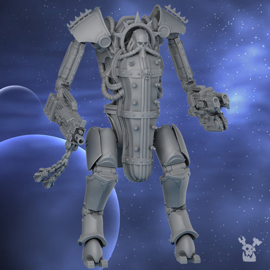 Battle Sisters Bonebreak Machine V2, proxy miniature, 28mm heroic scale unpainted resin, view 2