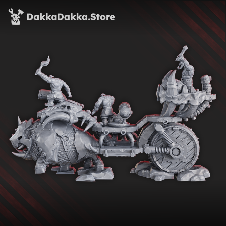 Orks Big Porkaz Carta, proxy miniature, 28mm heroic scale unpainted resin, view 4