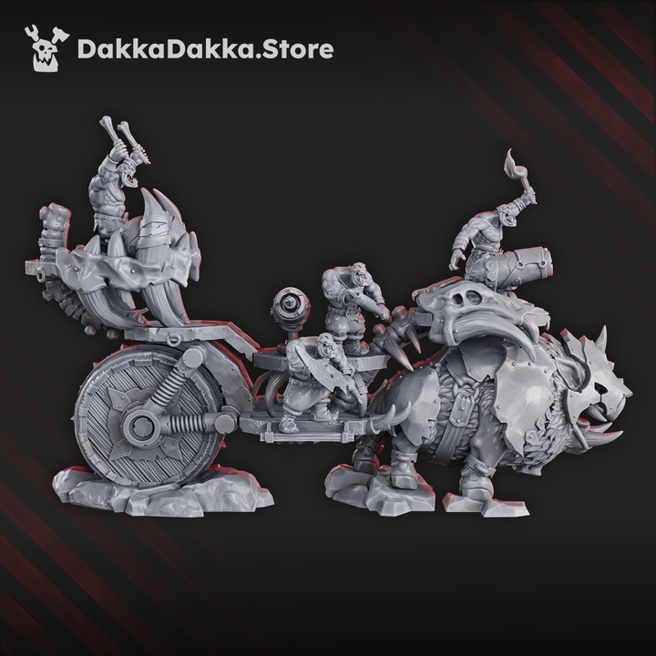 Orks Big Porkaz Carta, proxy miniature, 28mm heroic scale unpainted resin, view 2