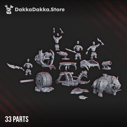 Orks Big Porkaz Carta, proxy miniature, 28mm heroic scale unpainted resin, view 5