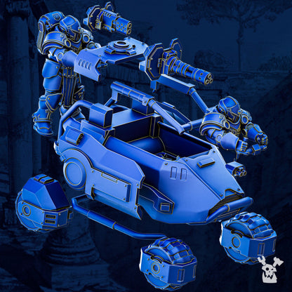 Ultra Knights Fast Attack Space Buggy, proxy miniature, vehicle, 28mm heroic scale unpainted, view 5