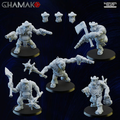 Orks Native Squad (10 Units), proxy miniature, 28mm heroic scale unpainted resin