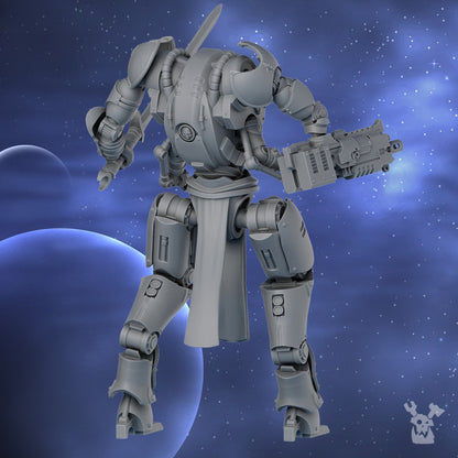 Battle Sisters Exosuit Squad, proxy miniature, 28mm heroic scale unpainted resin, view 8