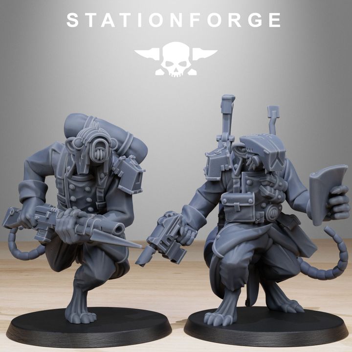 Tech Priests Raticus Grimguard Raticus (10 Units), 28mm heroic scale unpainted resin, view 6