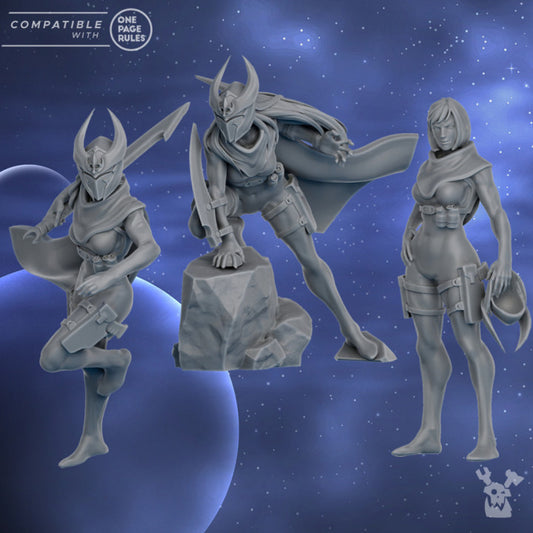 Battle Sisters Of Silence, proxy miniature, 28mm heroic scale unpainted resin
